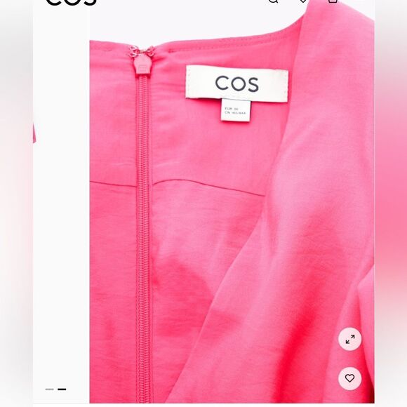COS Pink A-Line Midi Dress with Dolman Sleeves size medium - Picture 2 of 15